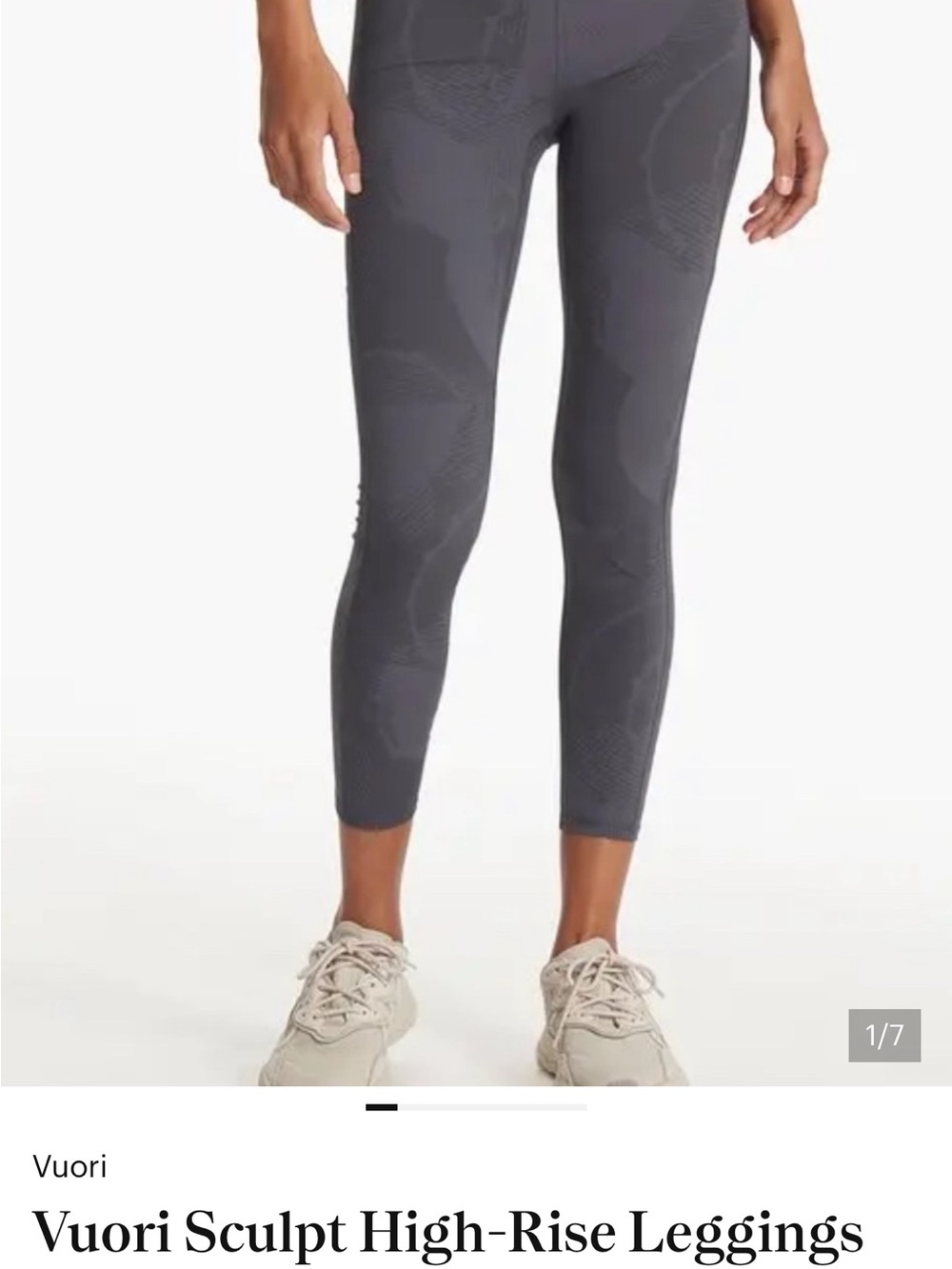 Vuori Sculpt High-Rise Leggings - Charcoal Gray